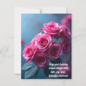 Elegante kerstkaart met rozen (Voorkant)