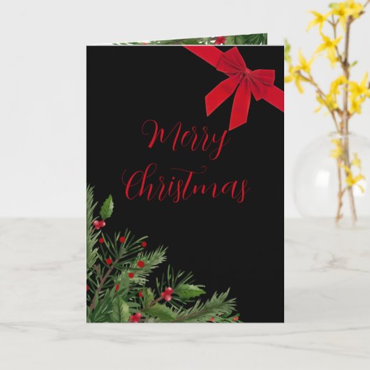 Elegante kerstkaart met vouwconstructie kaart (Gele Bloem)