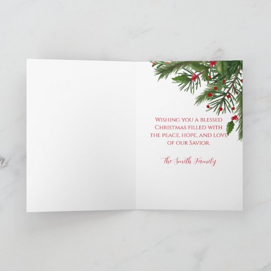 Elegante kerstkaart met vouwontwerp kaart (Binnen)