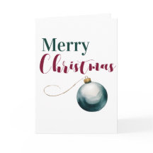 Elegante kerstkaart met waterverf ornament -