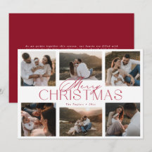 Elegante Kerstkaart met zes foto's