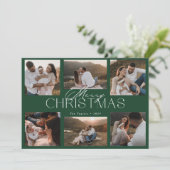 Elegante kerstkaart met zes foto's (Staand voorkant)
