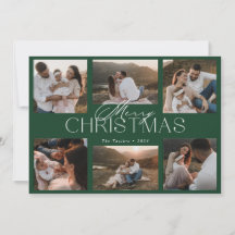 Elegante Kerstkaart met zes foto's