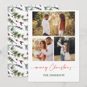 Elegante kerstkaart voor het gezin Fotocollage