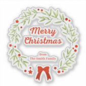 Elegante kerstkrans en sterren sticker (Voorkant)