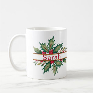 Elegante Kerstkrans Kerstnaam Koffiemok