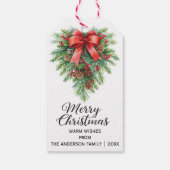 Elegante kerstkrans vakantie cadeaulabel (Achterkant)