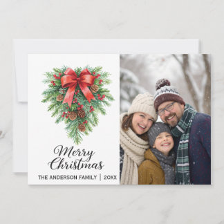 Elegante Kerstkrans Vakantie Feestdagenkaart