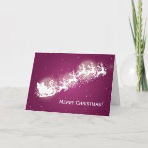 Elegante Kerstman Sparkle Roze Feestdagen Kaart