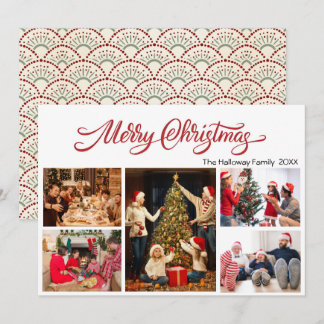 Elegante Kerstmis 5 foto's kerstkaart