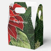 Elegante Kerstmis Poinsettia Gable Favor Box Bedankdoosjes (Geopend)