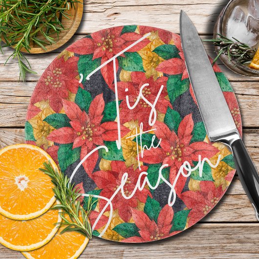 Elegante Kerstmis Poinsettias Snijplank