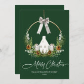 Elegante Kerstmis Samenstelling Corporate Greeting Feestdagenkaart (Voorkant / Achterkant)