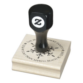 Elegante Kerstmis Sneeuwvlok Ronde Naam en Adres Rubberstempel
