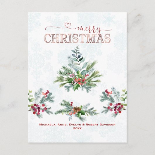 Elegante Kerstmis Typografie  Feestdagenkaart (Voorkant)