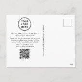 Elegante Kerstmis Zakelijk Logo QR Code Feestdagenkaart (Achterkant)