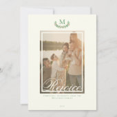 Elegante kerstmonogram foto Vakantie Kaart (Voorkant)