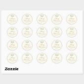 Elegante kerstmonogram geschenkverpakking ronde sticker (Vel)