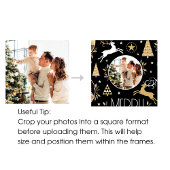 Elegante Kerstrendier Fotocollage Zwart Cadeaupapier