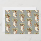 Elegante Kerstscript Waterverf Kous Feestdagenkaart (Achterkant)