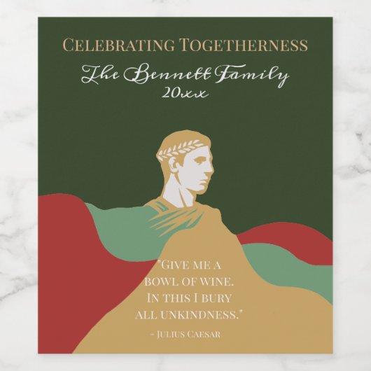 Elegante kerstscriptcitaat Aangepaste kleur Wijn Etiket (Enkel label)