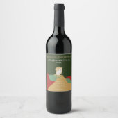 Elegante kerstscriptcitaat Aangepaste kleur Wijn Etiket (Voorkant)