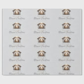 Elegante kerststal kerst Kaart Cadeaupapier (Vlak)