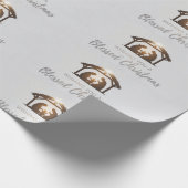 Elegante kerststal kerst Kaart Cadeaupapier (Hoek)