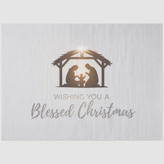 Elegante kerststal kerst Kaart Tissuepapier (Voorkant)