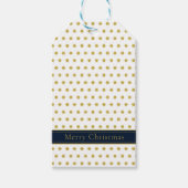 Elegante kerststerren wit cadeaulabel (Voorkant)