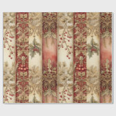  Elegante Kerststrepen Cadeaupapier (Vlak)