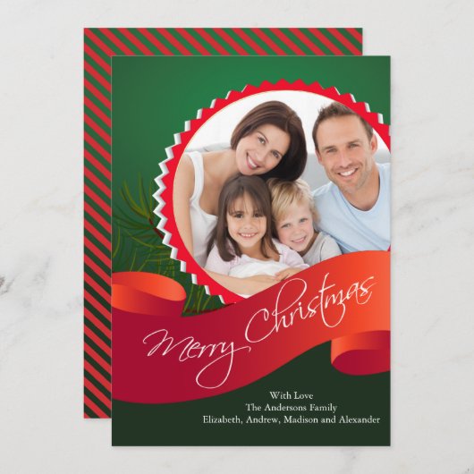 Elegante kerstvakantie fotokaart feestdagenkaart (Voorkant / Achterkant)