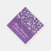 Elegante kerstvakantie String Lights Paarse Servetten (Hoek)