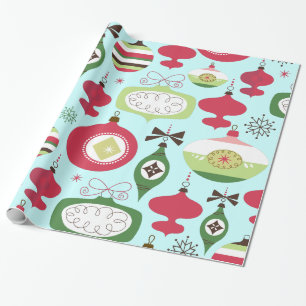 Elegante kerstversiering in art-deco stijl cadeaupapier