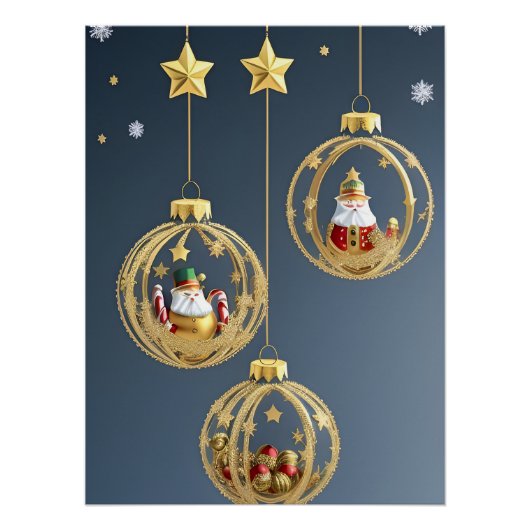 Elegante kerstversieringen perfect poster (Voorkant)