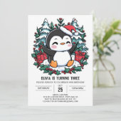 Elegante Kinder pinguïn digitale verjaardag Kaart (Staand voorkant)