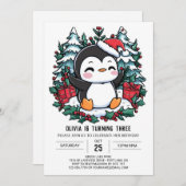 Elegante Kinder pinguïn digitale verjaardag Kaart (Voorkant / Achterkant)