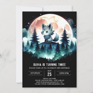 Elegante kinderen Wolf Verjaardag Kaart