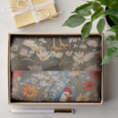 Elegante kip en madeliefjes tissuepapier (Geschenk)