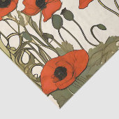 Elegante klaprozen Art Nouveau Tissuepapier (Detail)