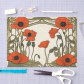 Elegante klaprozen Art Nouveau Tissuepapier (Craft)