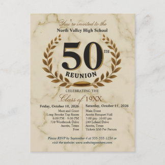 Elegante klas van 1976 50e middelbare schoolreünie briefkaart