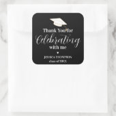 Elegante klas van 2024 Bedankt Afstuderen Vierkante Sticker (Tas)