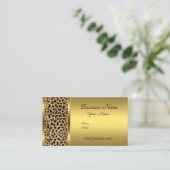 Elegante Klasse Goud Zwarte Luipaard dierprint Visitekaartje (Staand voorkant)
