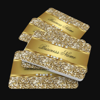 Elegante Klasse Gouden Glitter Diamant Uiterlijk Visitekaartje