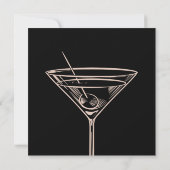 Elegante Klasse Martini Drink Volwassene Zwart Ver Kaart (Achterkant)