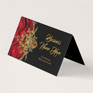 Elegante Klasse Rode Zijde Zwarte Gouden Edelsteen Visitekaartjes