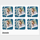 Elegante Klasse van 2025 Foto Afstuderen Vierkante Sticker (Vel)