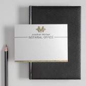 Elegante Klasse Witte & Gouden Persoonlijke Monogr Notitiekaartje