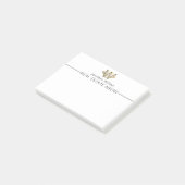 Elegante Klasse Witte & Gouden Persoonlijke Monogr Post-it® Notes (Schuin)